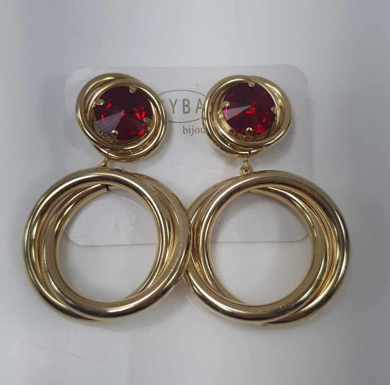 Orecchini donna di byba bijoux Bonheur cristalli rosso/ cristallo/ bianco/ rosa