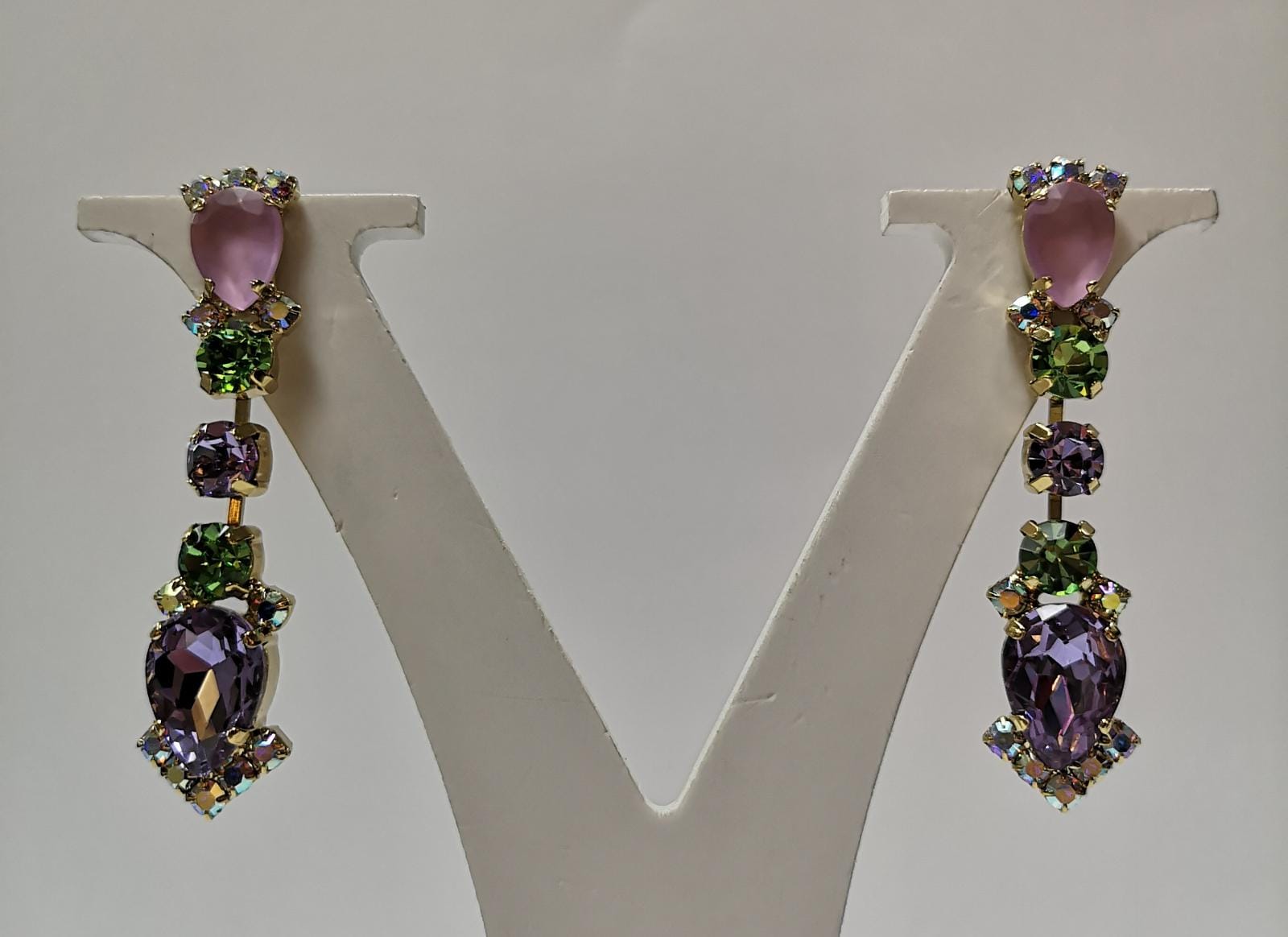 Set donna di trik bijoux orecchini e bracciale con gocce lilla