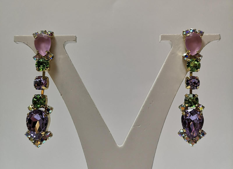 Set donna di trik bijoux orecchini e bracciale con gocce lilla