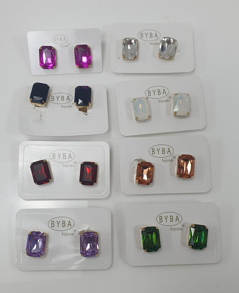 Orecchini donna di byba bijoux Queen Clips cristallo/ bianco/ rosa/ verde/lilla/ rosso/ nero/ fucsia