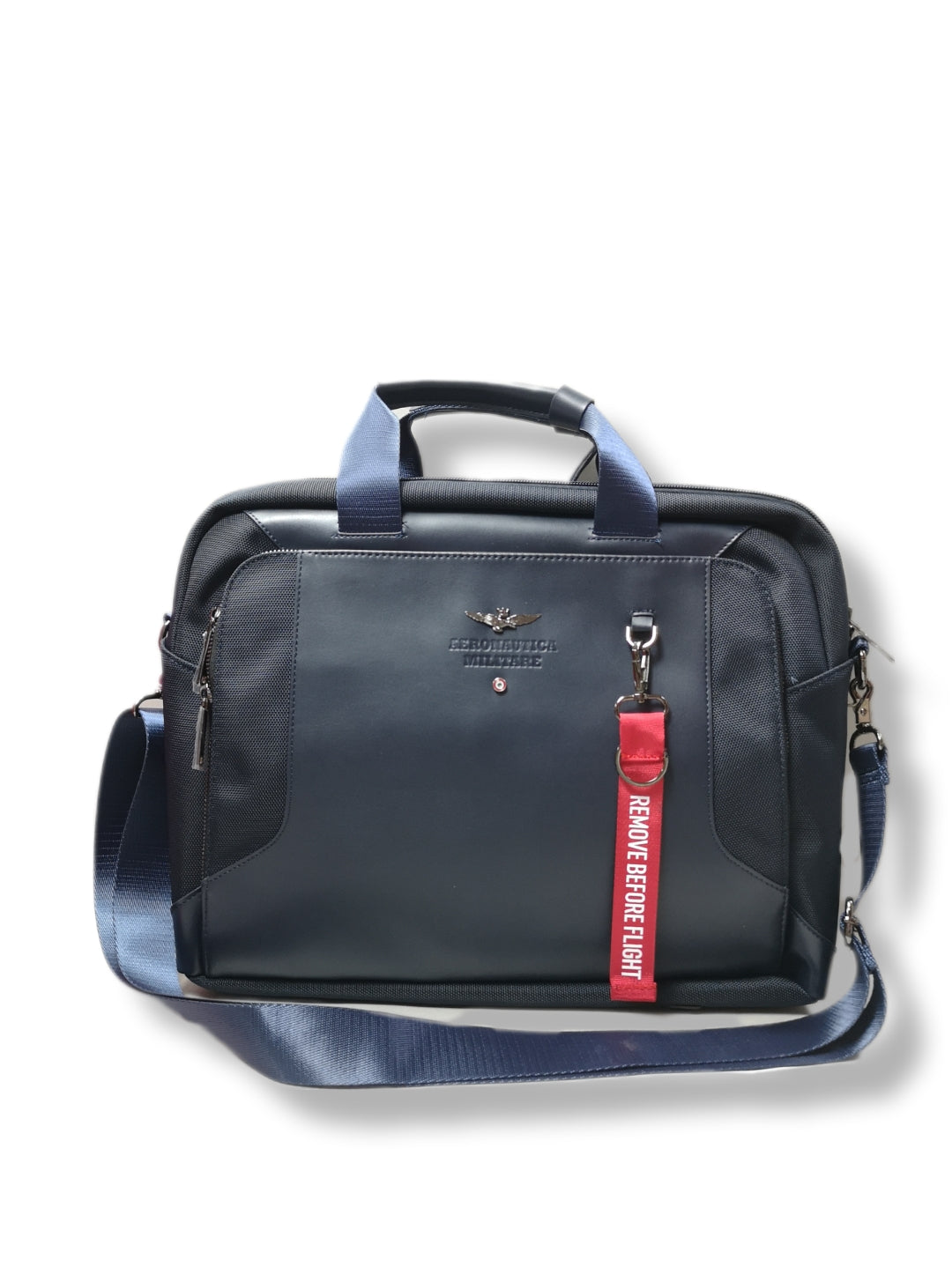 Cartella porta pc da uomo di aeronautica militare am-493 nero/ blu