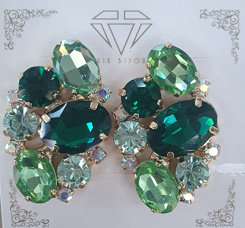 Orecchini donna trik bijoux verde con montatura oro