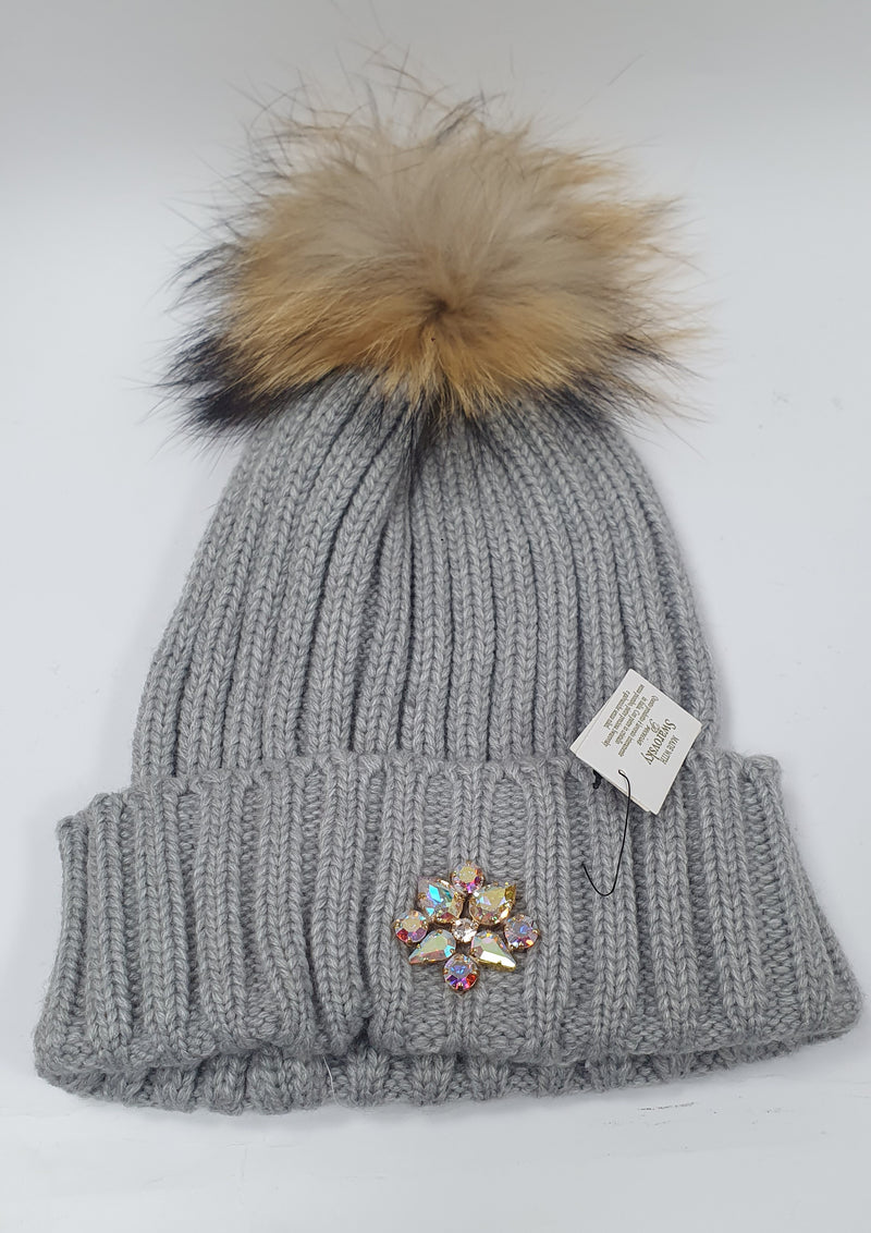 Cappello donna di trik bijoux con applicazioni swarovsky trama larga lilla/ grigio/ nero / verde