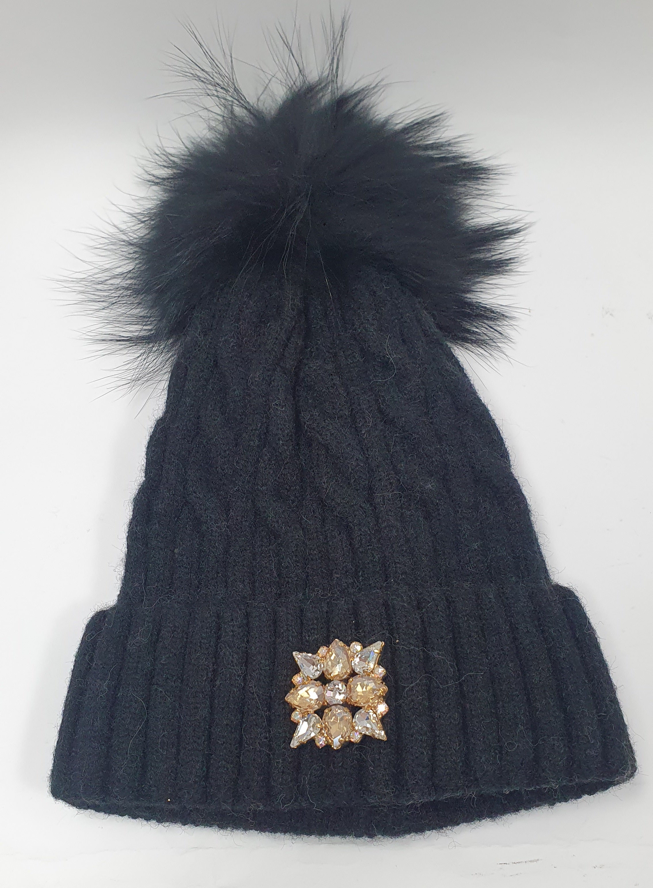 Cappello donna trik bijoux con applicazioni swarovsky trama treccia arancio/ ocra/ nero/ grigio