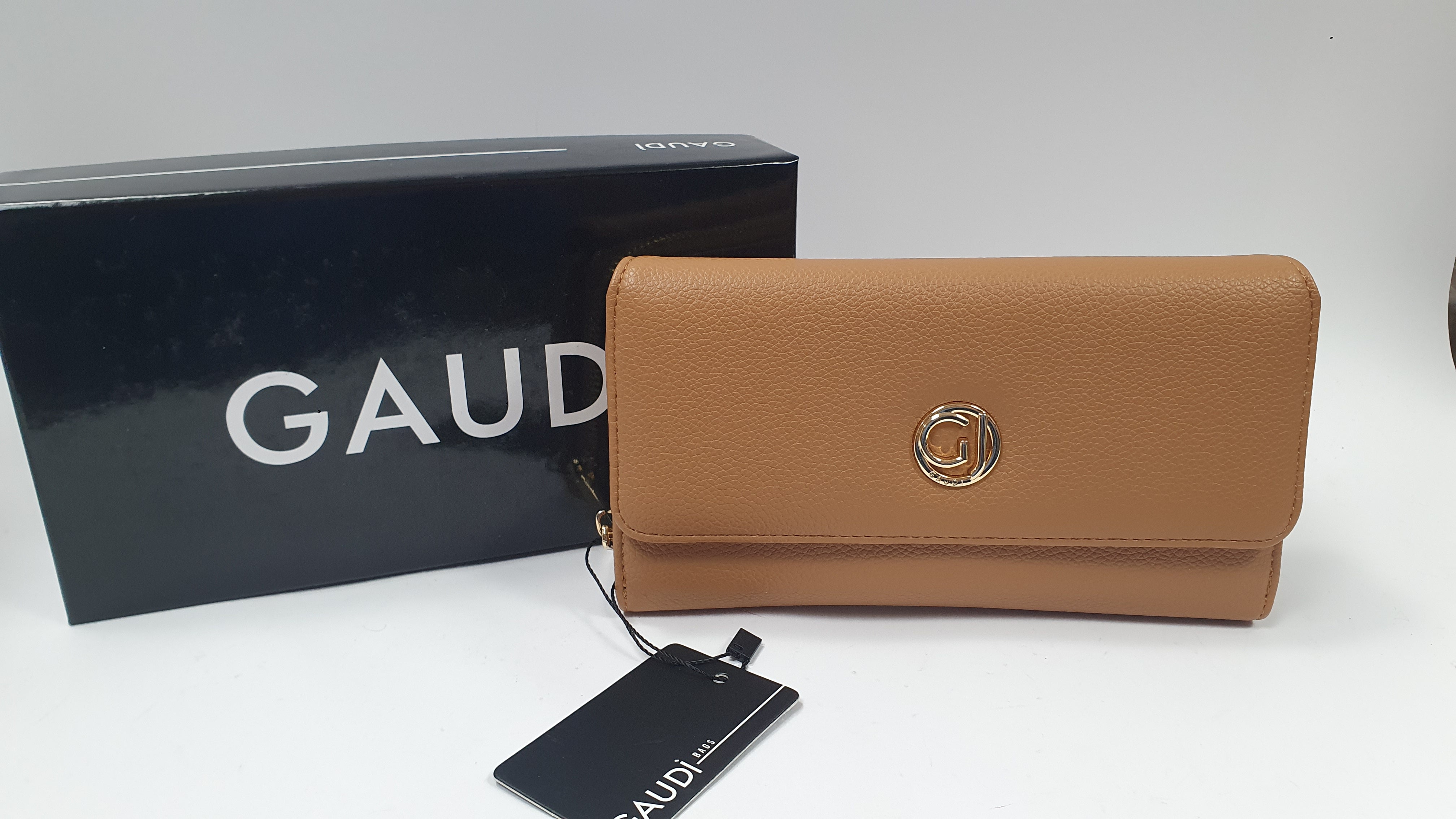 Portafoglio donna in similpelle con patta di gaudì V3AI-11351 nero/ marrone/ cuoio