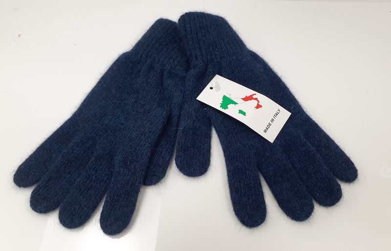 Guanti unisex made in italy blu scuro