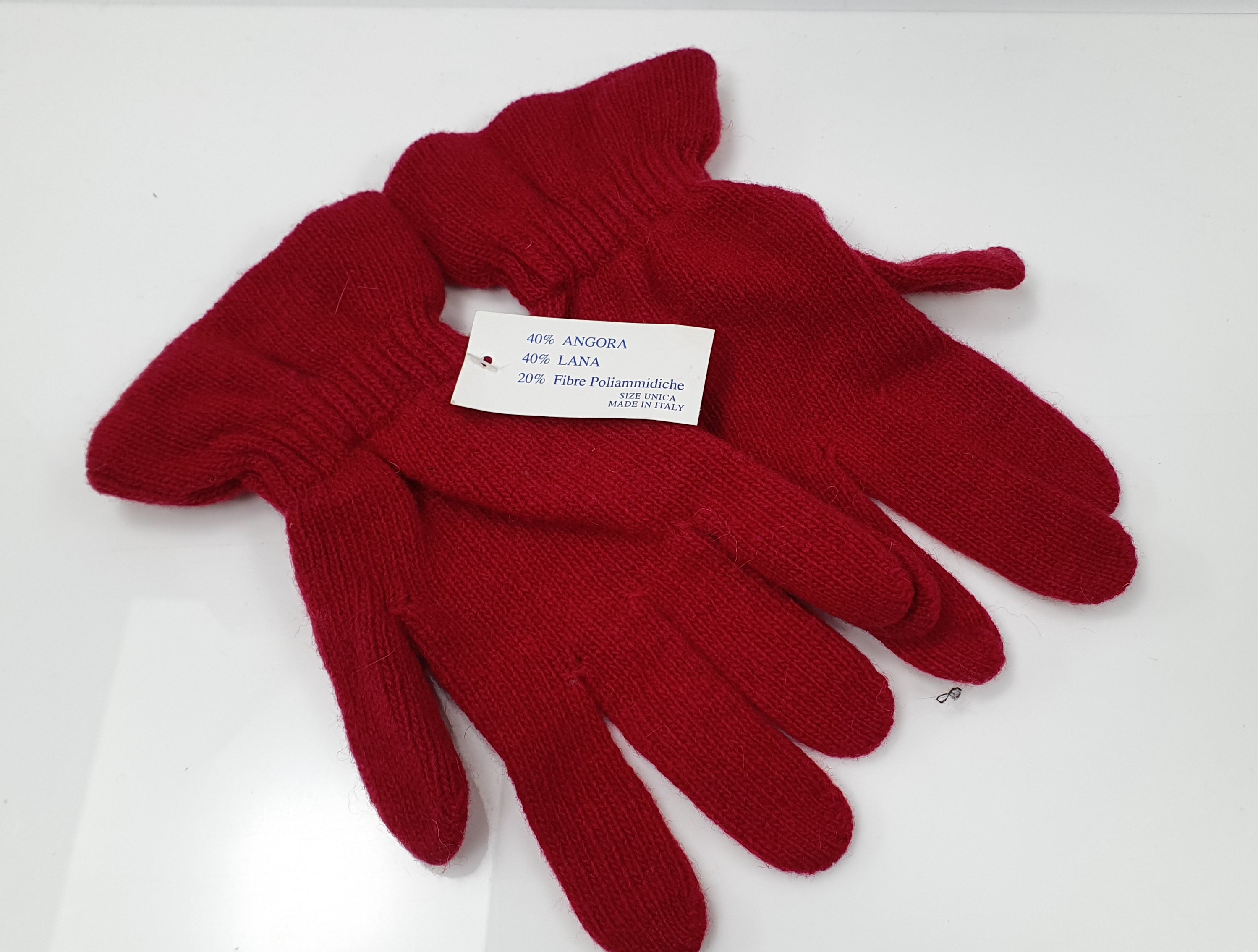 Guanti donna made in italy rosso/ arancio scuro