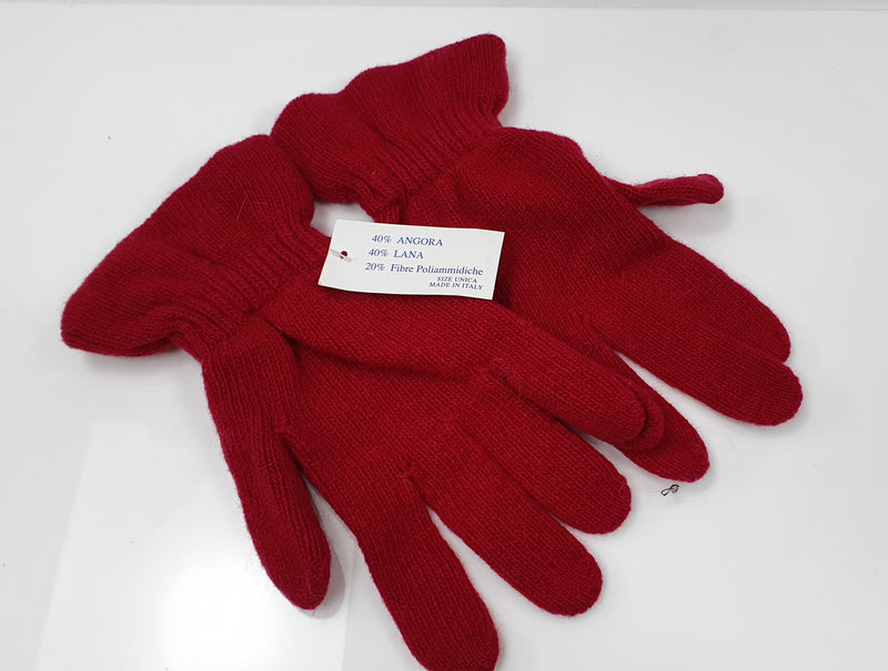 Guanti donna made in italy rosso/ arancio scuro