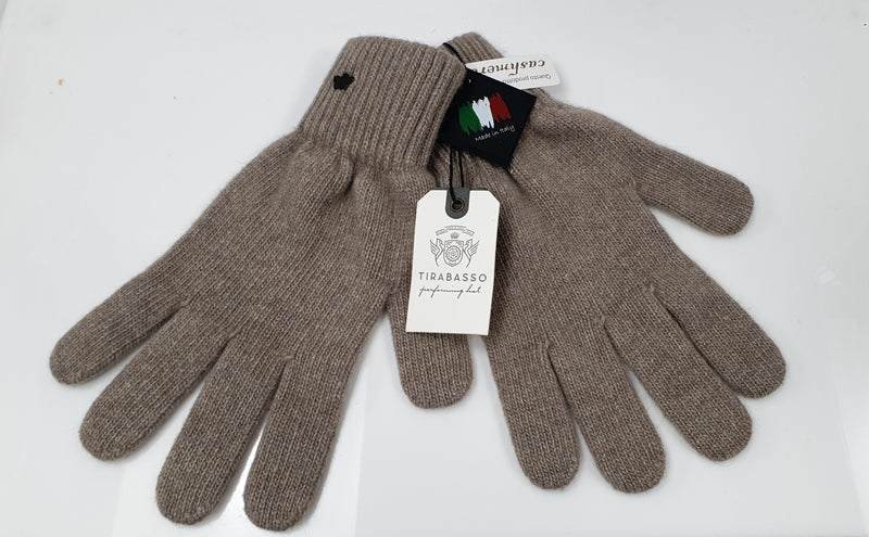 Guanti donna tirabasso grigio chiaro cashmere