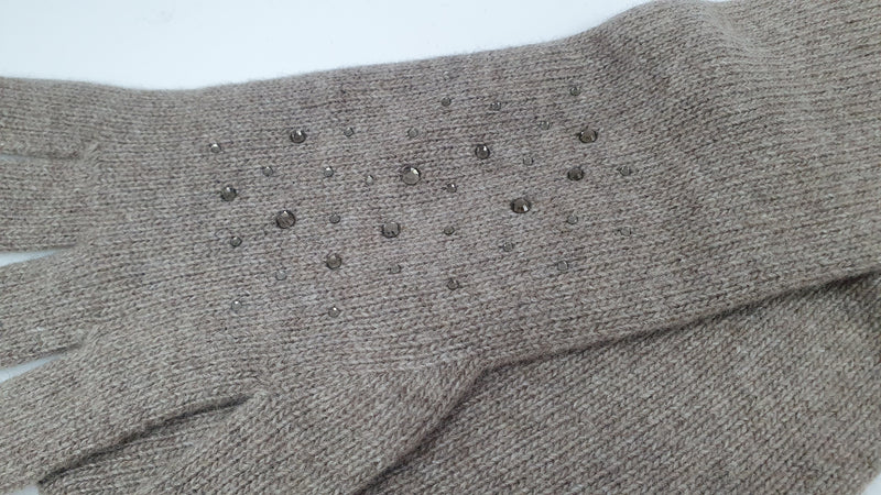 Guanti donna lunghi tirabasso grigio chiaro cashmere