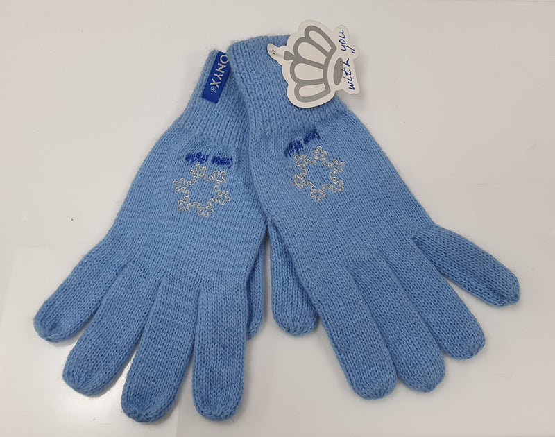 Guanti da ragazza onyx azzurro/ bordeaux
