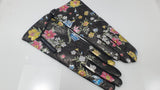 Guanti donna nero a fantasia 100% cashmere