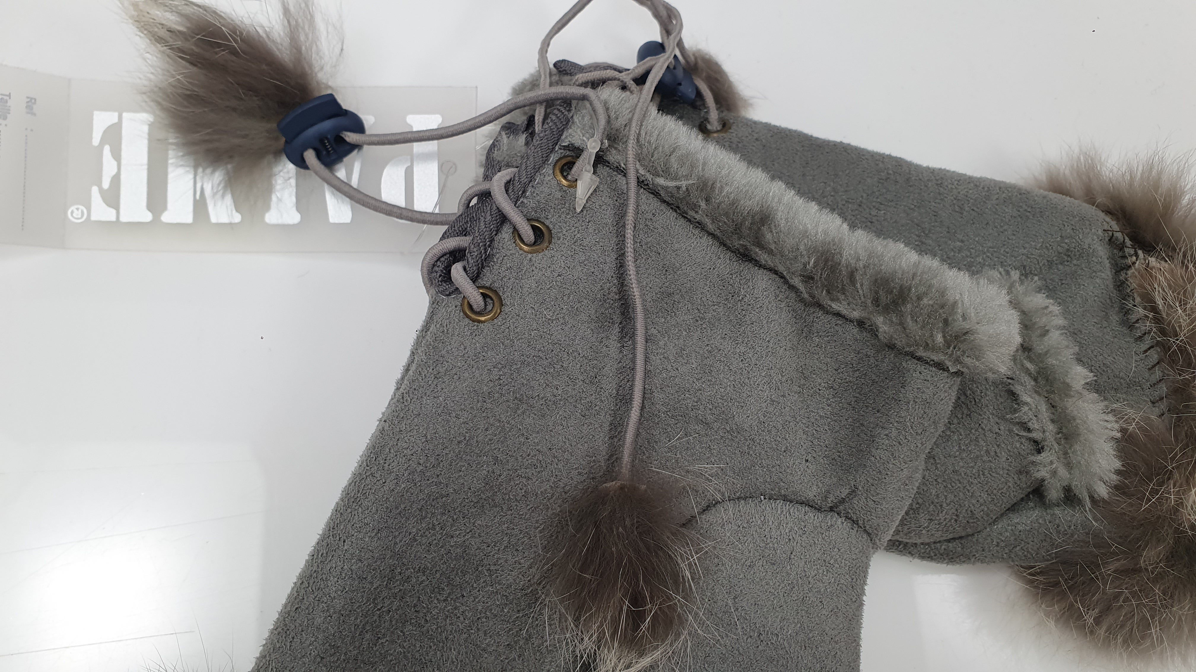 Guanti donna tagliati di Palme grigio chiaro