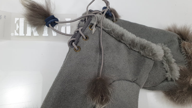 Guanti donna tagliati di Palme grigio chiaro