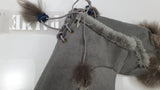 Guanti donna tagliati di Palme grigio chiaro