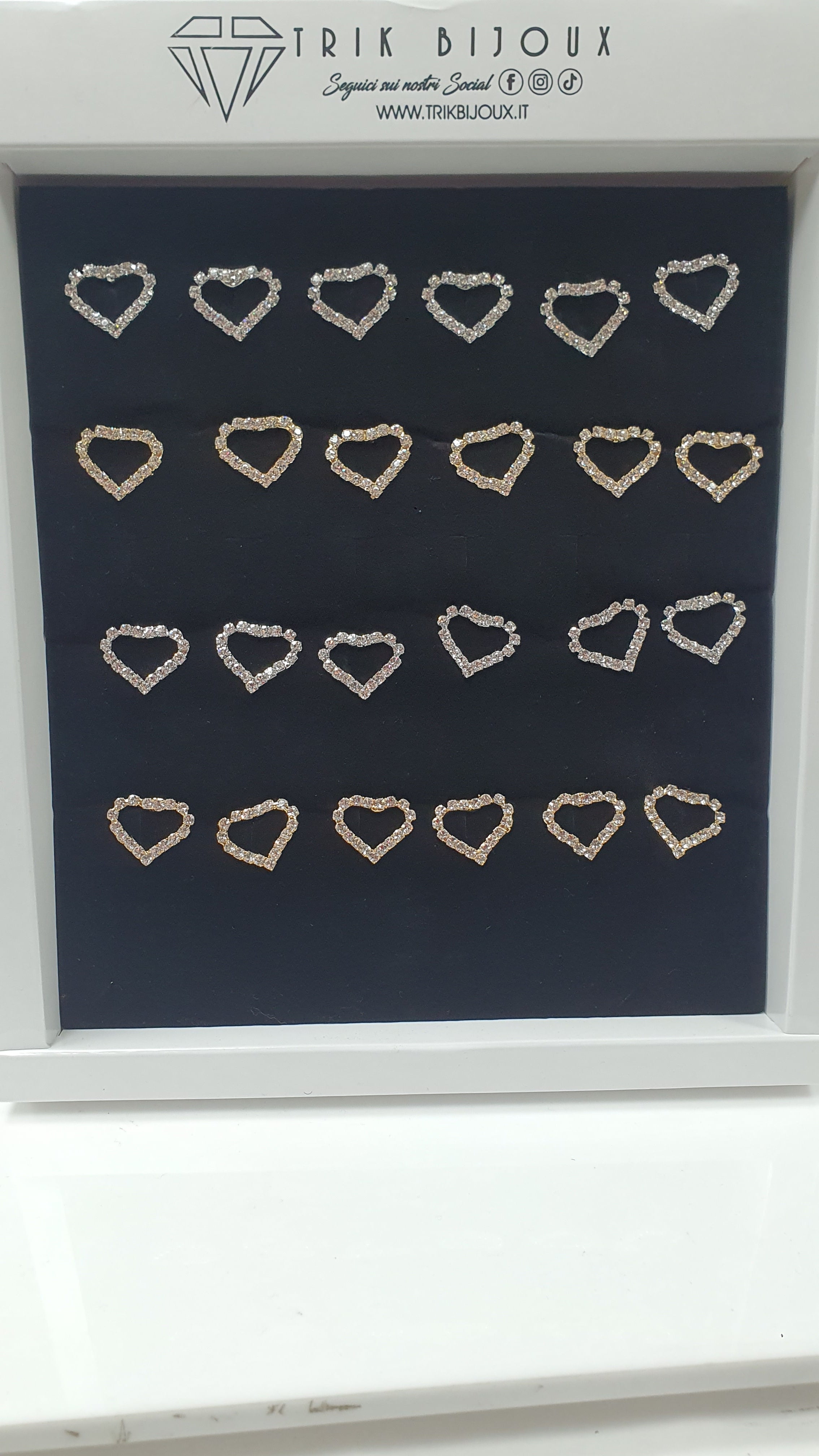 Orecchini trik bijoux cuore brillantinato grande