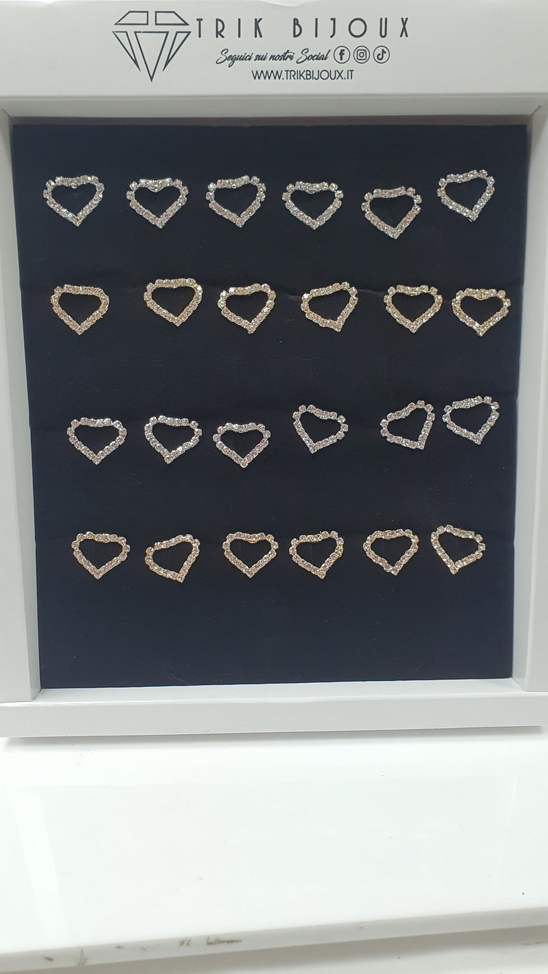 Orecchini trik bijoux cuore brillantinato grande