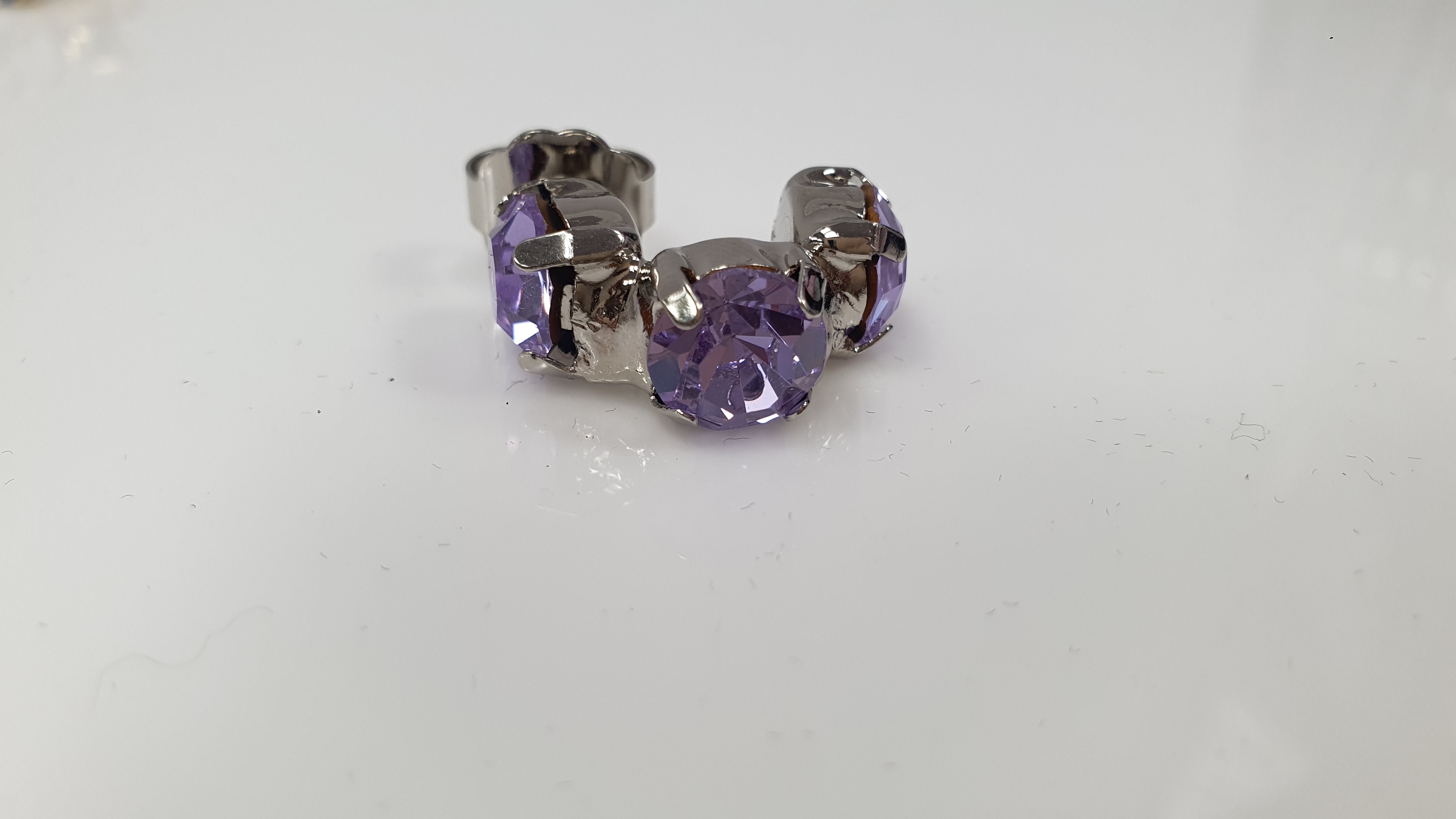 Orecchini trik bijoux mezzo cerchio con brillantini vari colori