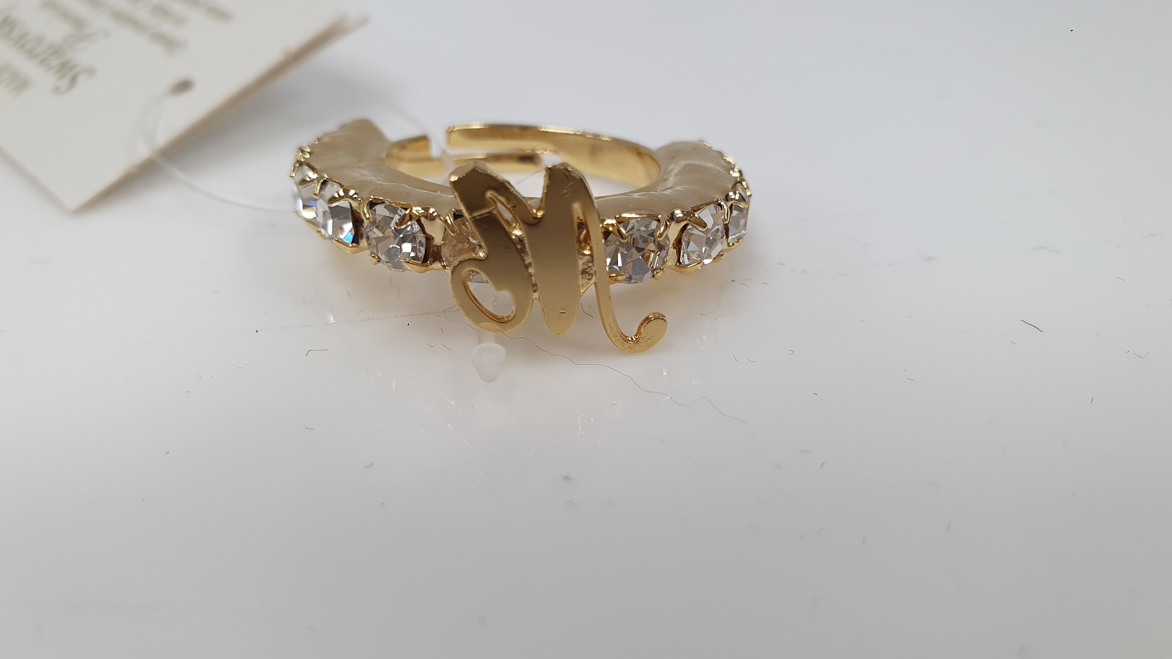 Anello trik bijoux con iniziale e brillantini