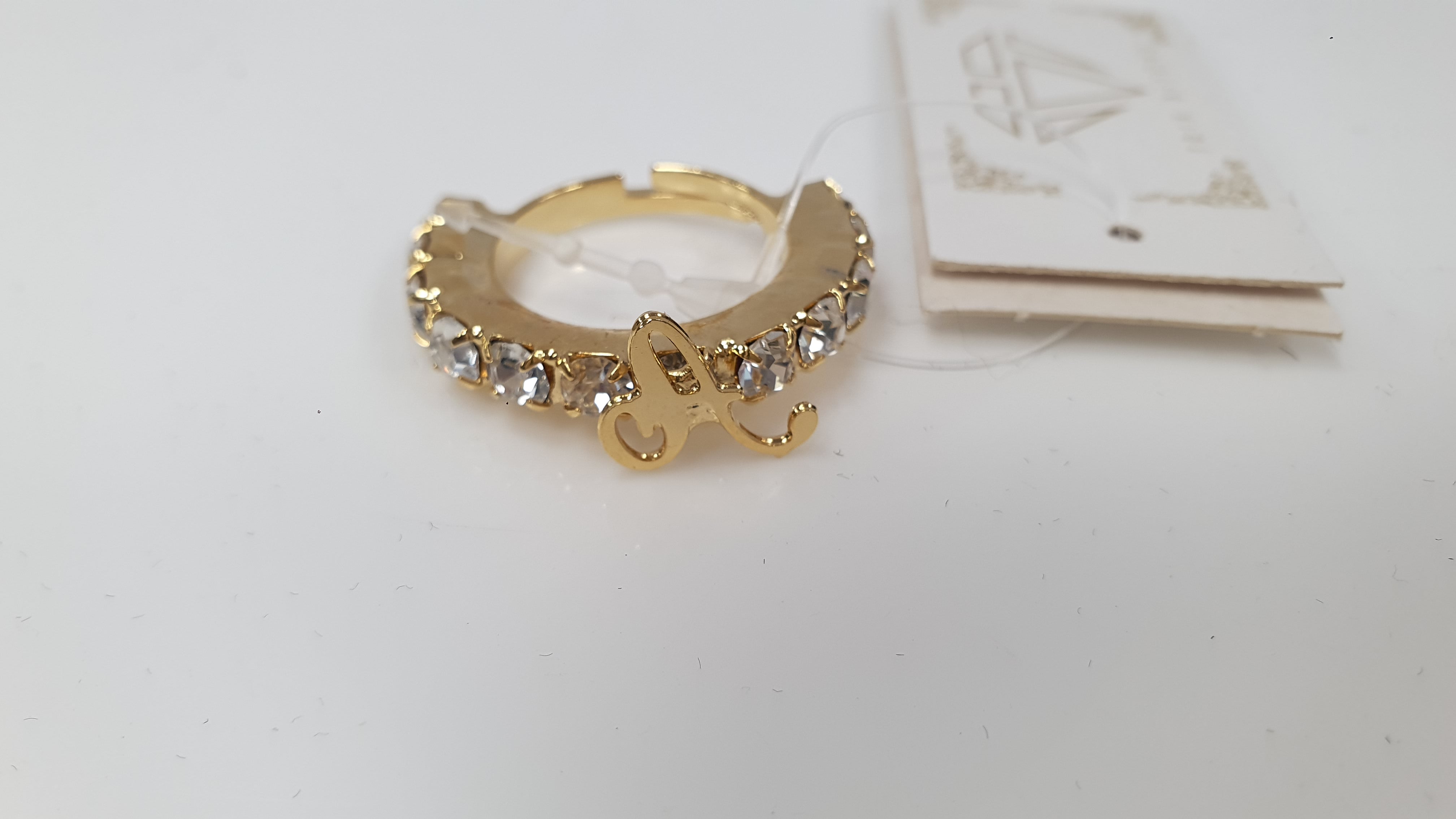 Anello trik bijoux con iniziale e brillantini