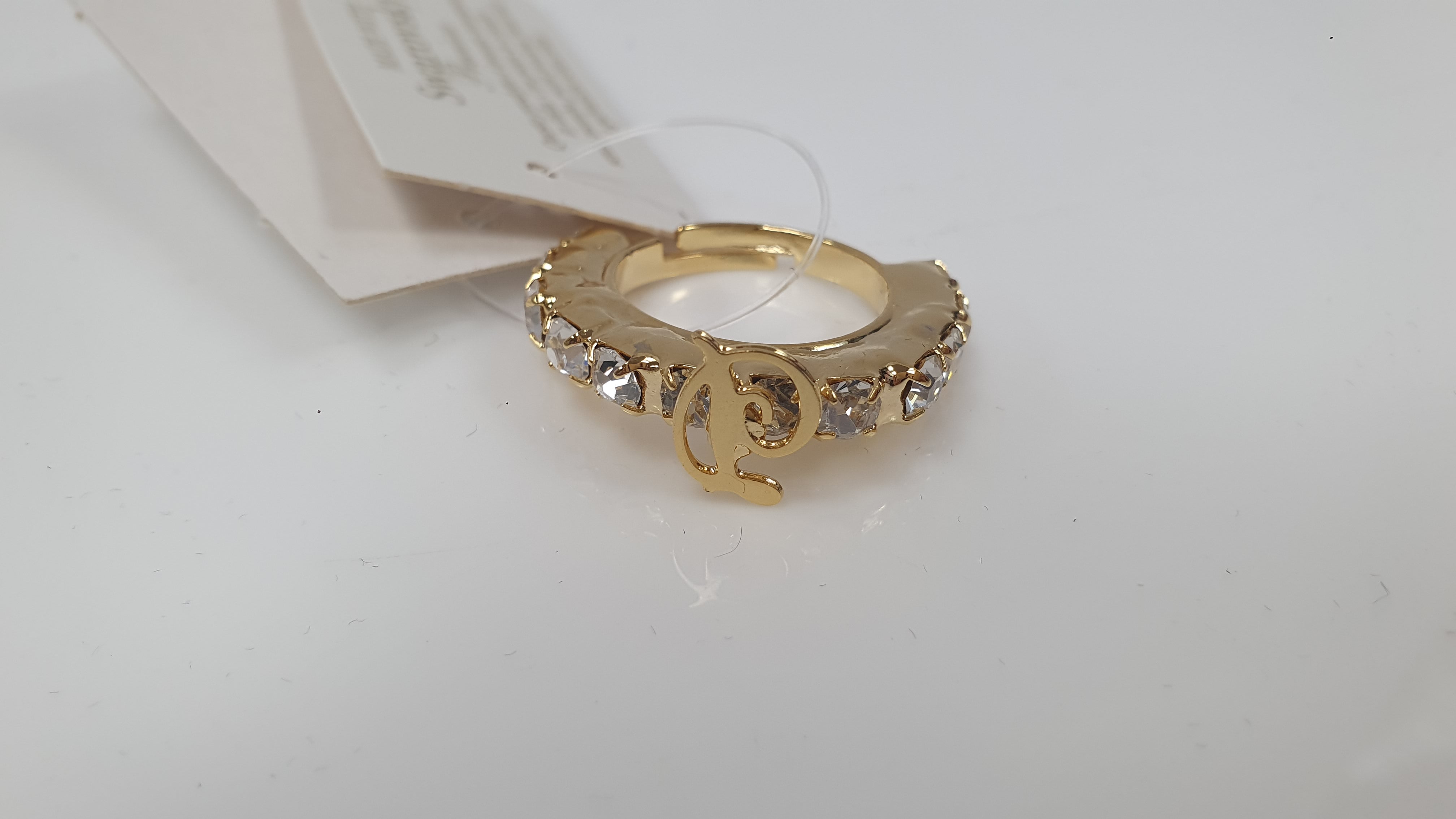 Anello trik bijoux con iniziale e brillantini