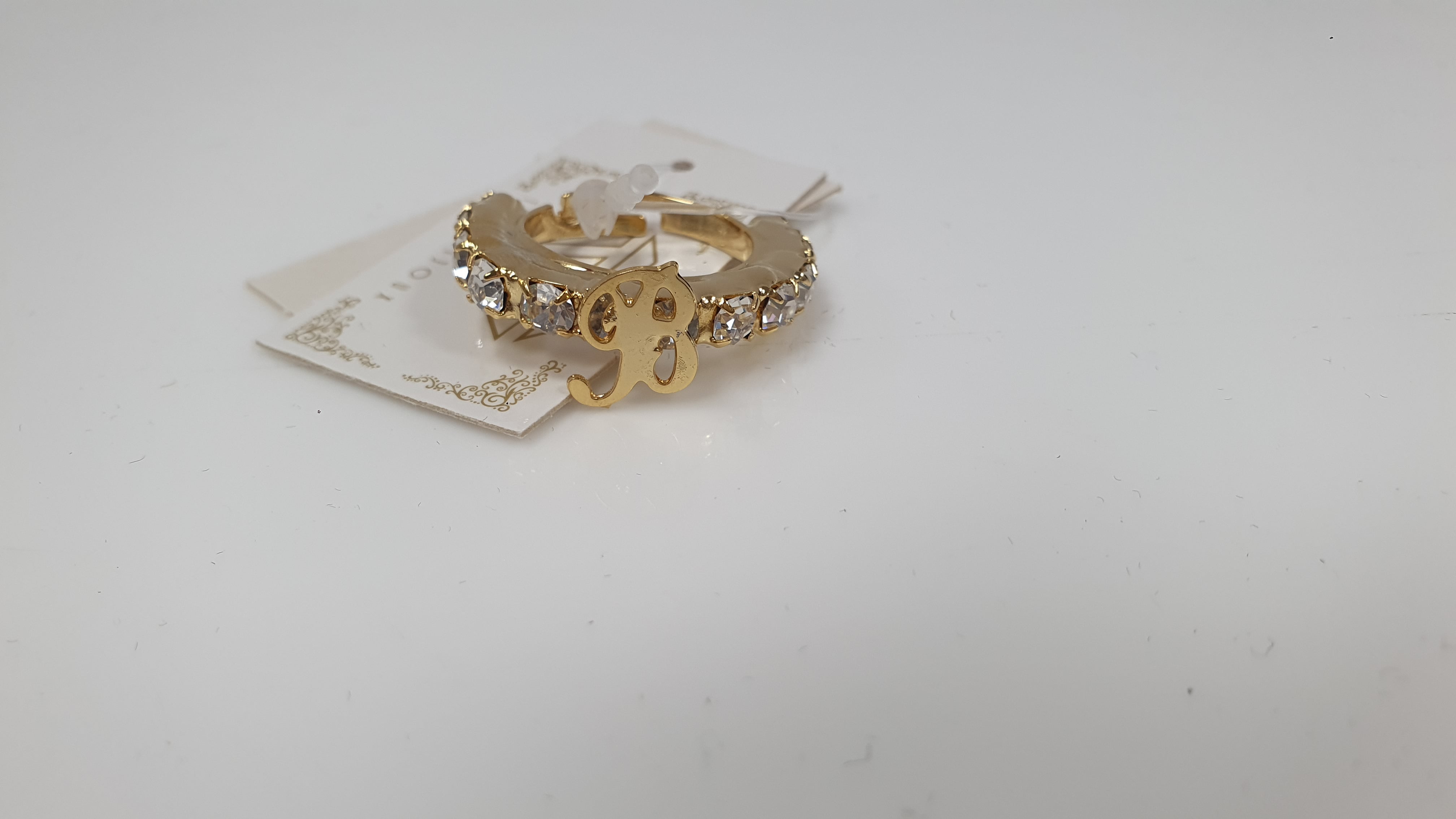 Anello trik bijoux con iniziale e brillantini