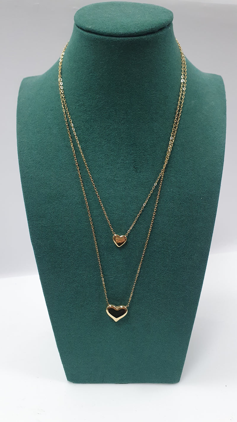 Collana doppia con cuori di trik bijoux