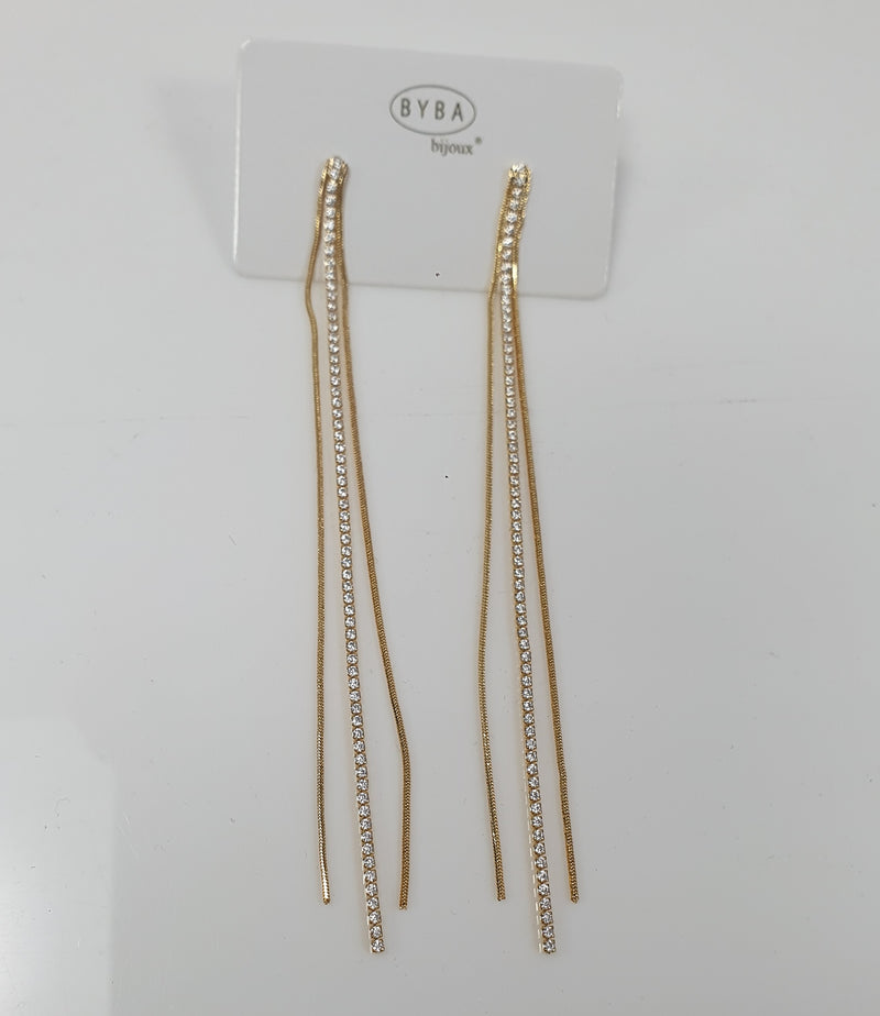 Orecchini donna di byba bijoux filo pendente lungo oro/argento