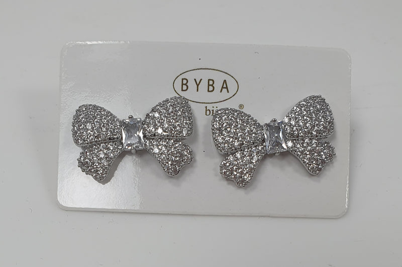 Orecchini donna a lobo byba bijoux fiocco argento/oro