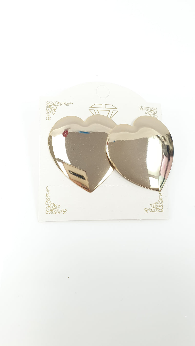 Orecchini a cuore piatto di trik bijoux color oro
