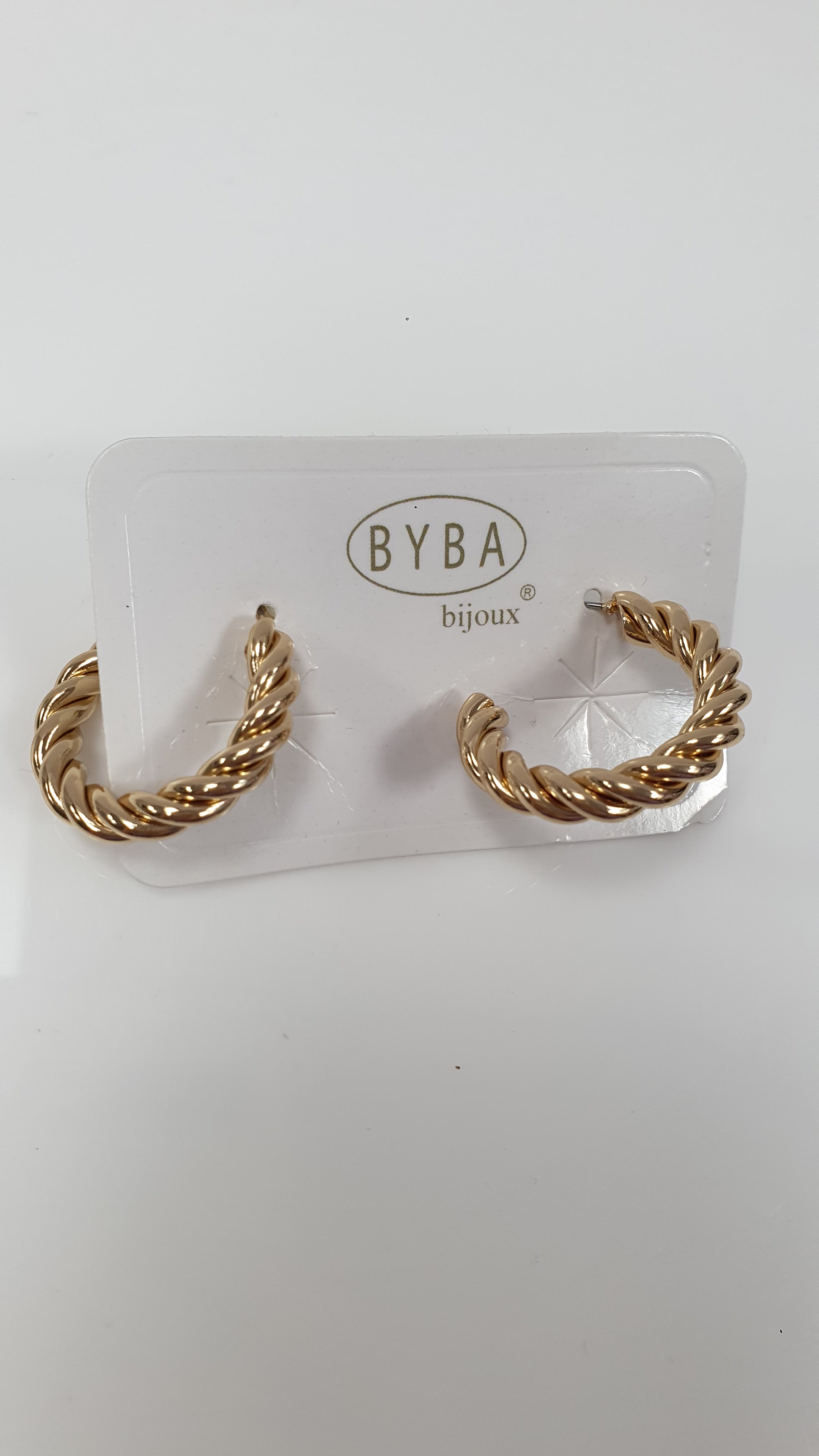 Orecchini mezzo cerchio intrecciato di byba bijoux oro/ argento