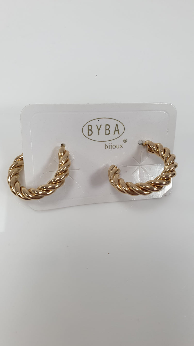 Orecchini mezzo cerchio intrecciato di byba bijoux oro/ argento