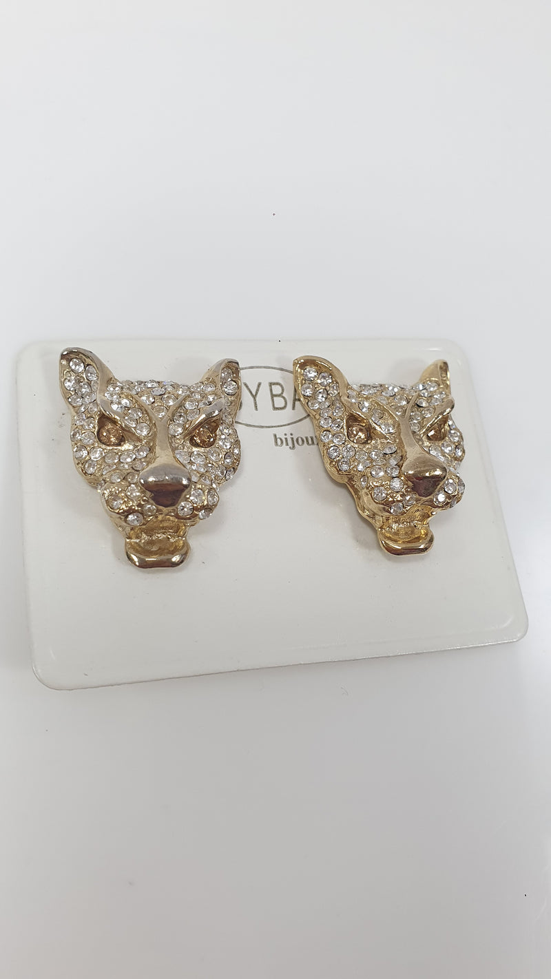 Orecchini clip di byba bijoux lupo oro