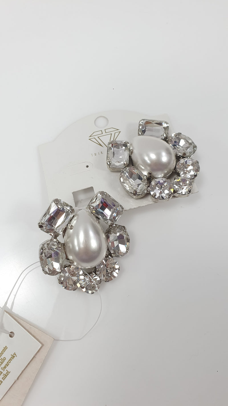 Orecchini donna a clip di trik bijoux perla