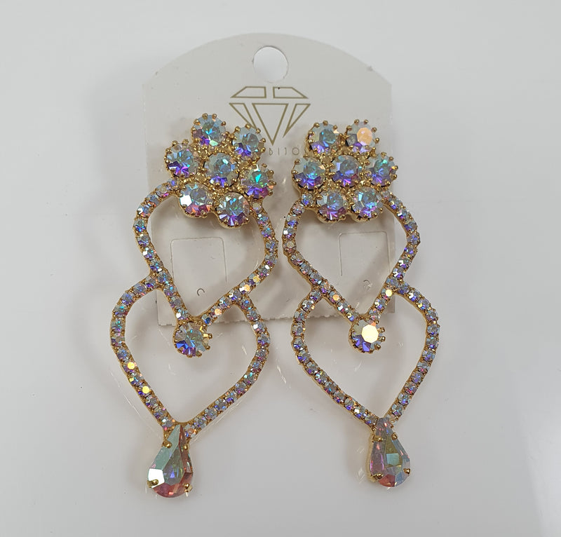 Orecchini donna di trik bijoux fiore e cuore oro / argento