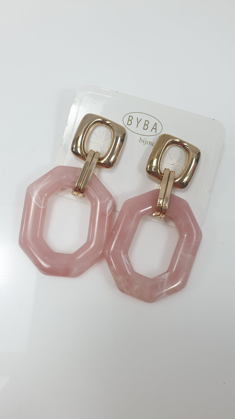 Orecchini pendenti byba bijoux rosa