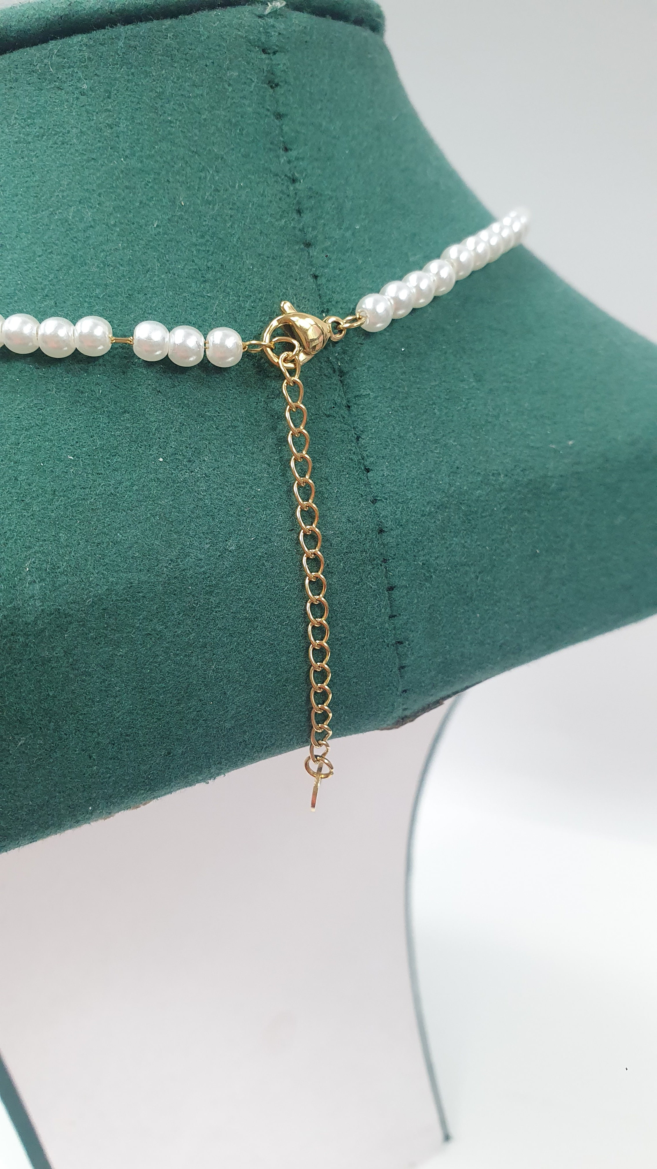 Collana di perle con ciondolo trik bijoux orso/ fiocco/  cuore/ angelo/ quadrifoglio