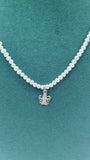 Collana di perle con ciondolo trik bijoux orso/ fiocco/  cuore/ angelo/ quadrifoglio
