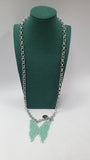 Collana donna di primadonna pendente farfalla azzurra/ giallo