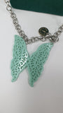 Collana donna di primadonna pendente farfalla azzurra/ giallo