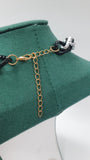 Collana donna gemir intreccio nero argento