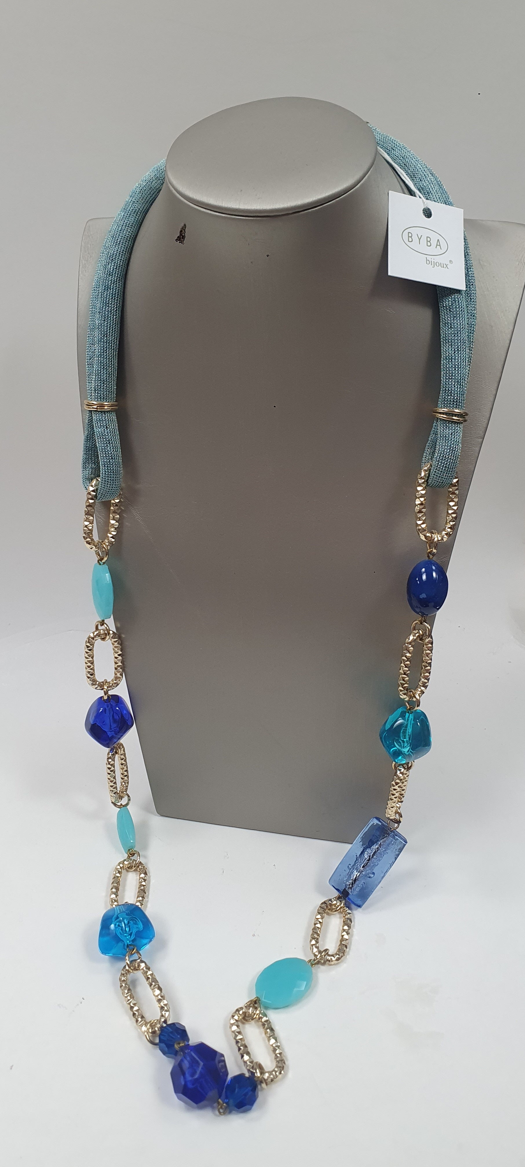 Coordinato collana e bracciale di byba bijoux azzurro e blu