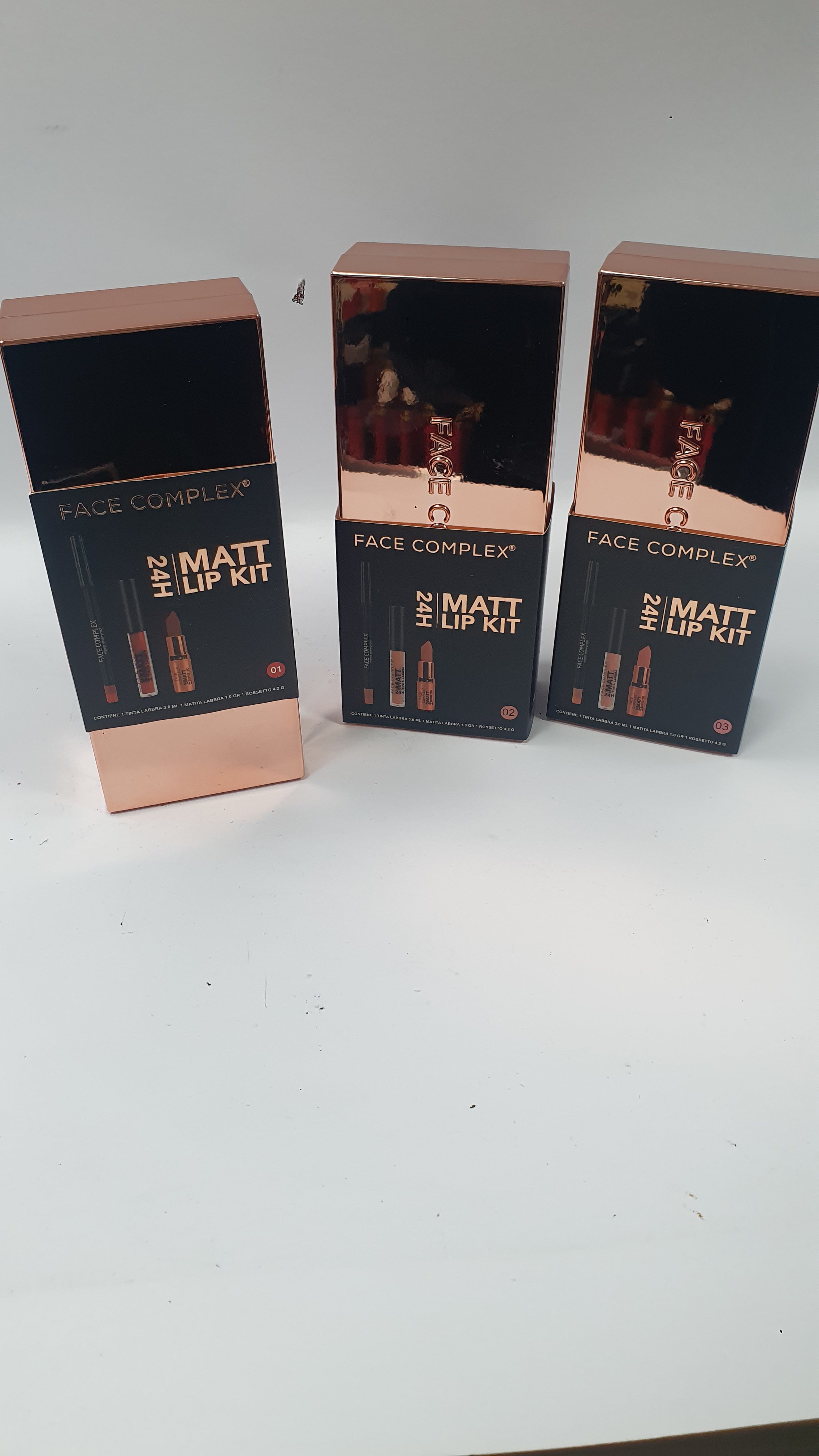 Matt lip kit 24h di face complex 3 pezzi n.01/02/03