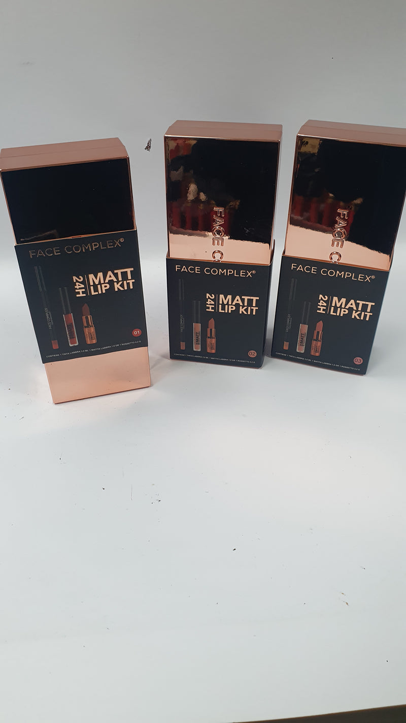Matt lip kit 24h di face complex 3 pezzi n.01/02/03