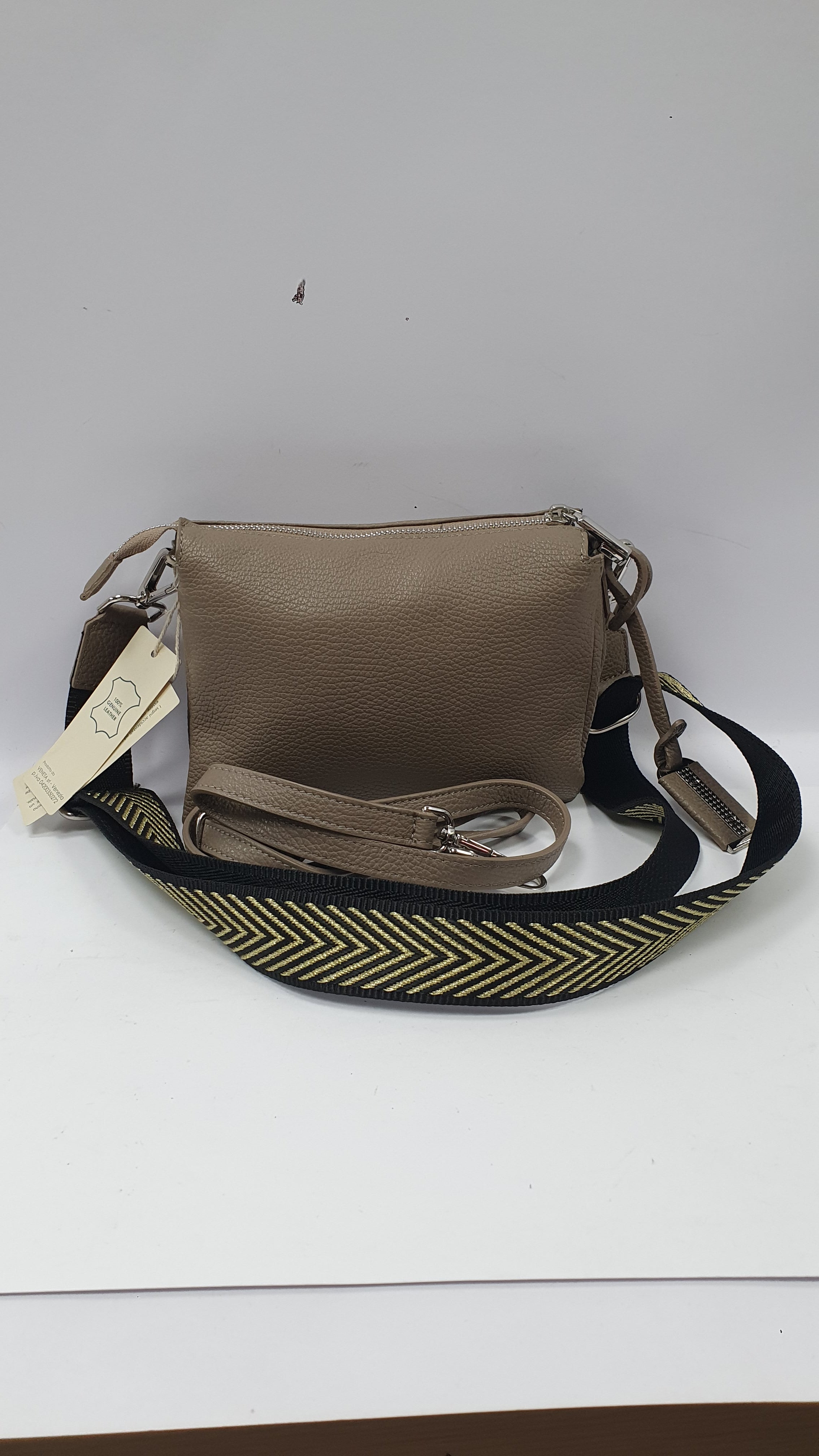 Pochette tracolla pelletteria veneta F813 blu/ Tortora