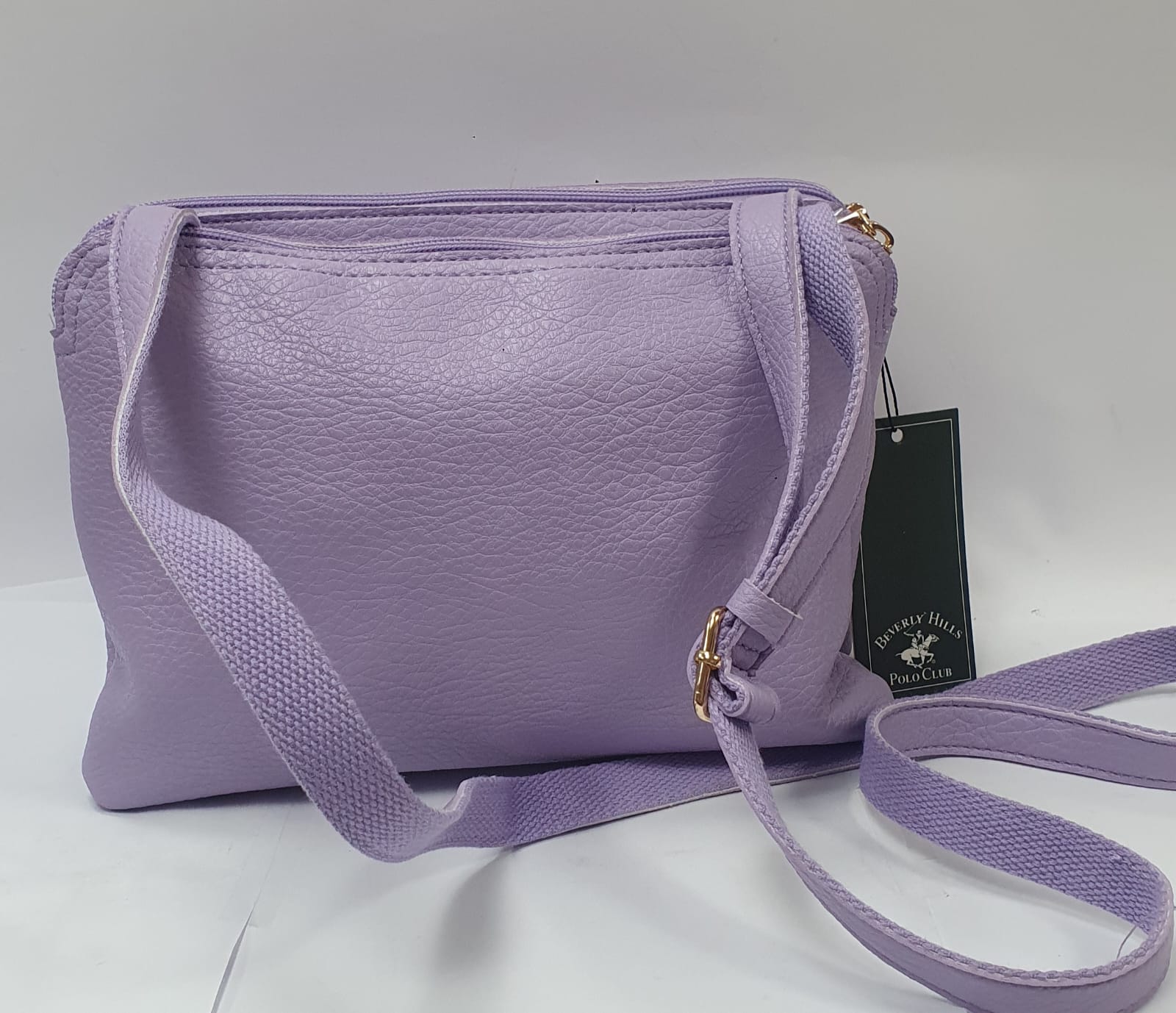 borsa a tracolla di beverly hills polo club bh-3738 blu/ lilla/ ocra