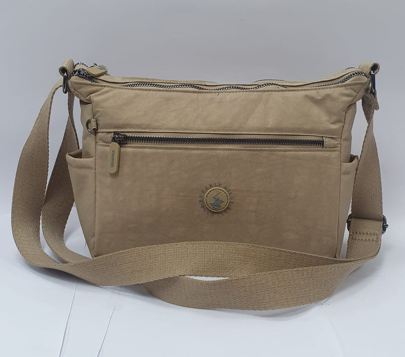 BORSA A TRACOLLA BEVERLY HILLS POLO CLUB BH-3954G BEIGE / NERO