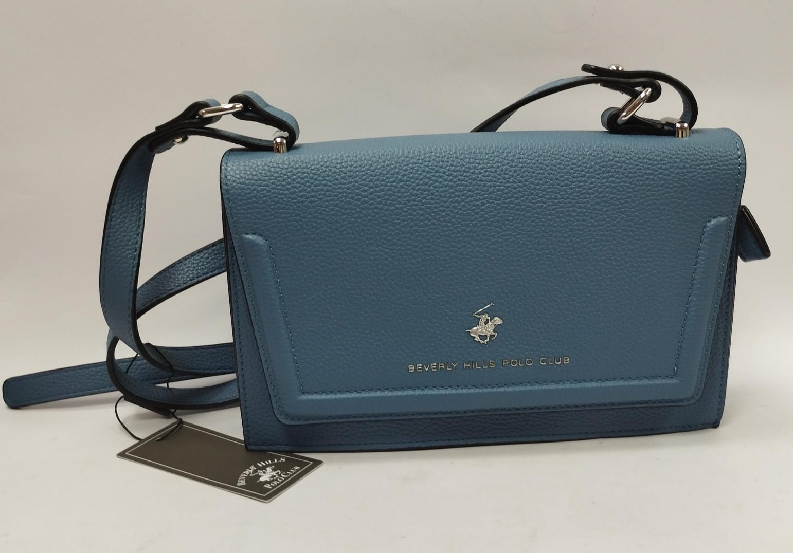 borsa donna tracolla beverly hills polo club bh-4203 azzurro