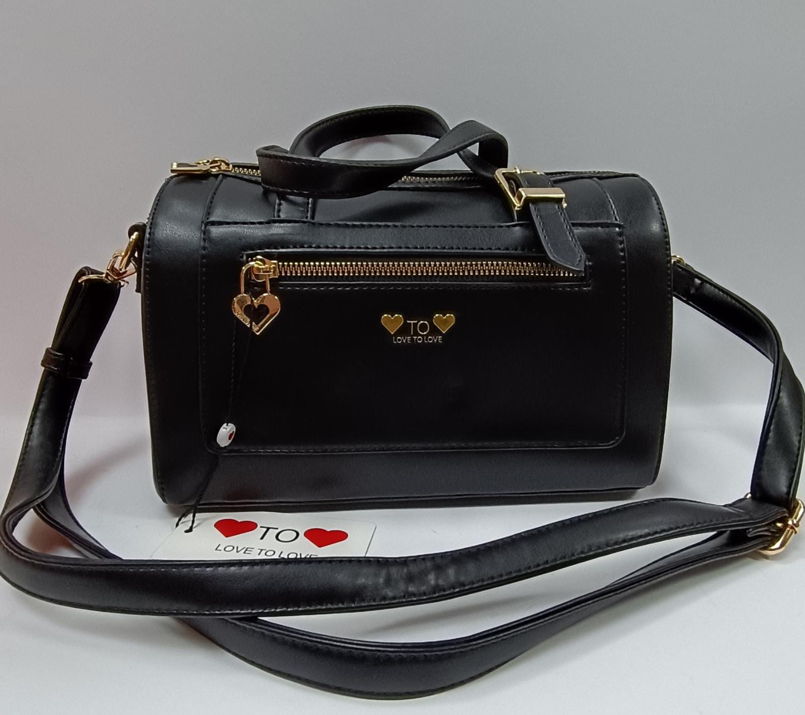 borsa a bauletto donna della linea Love to Love art LO-252 nero/ vinaccio/ toupe/ azzurro verde/ verde militare/ rosso