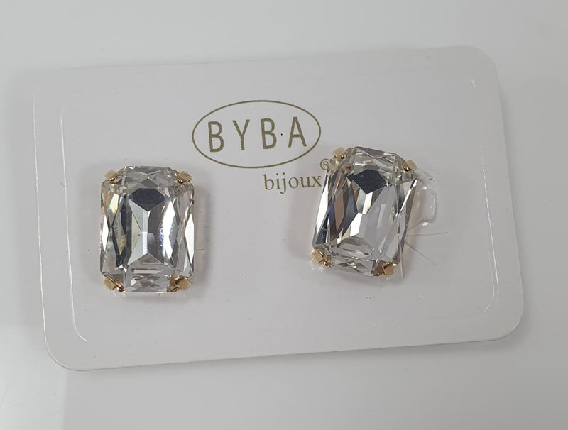 Orecchini donna di byba bijoux Queen Clips cristallo/ bianco/ rosa/ verde/lilla/ rosso/ nero/ fucsia